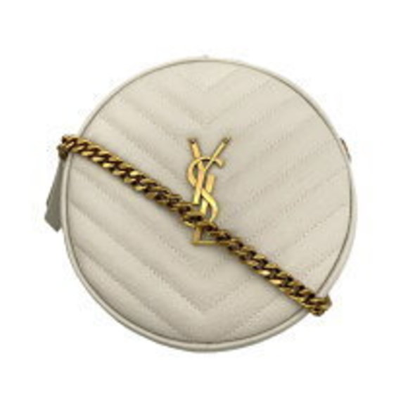 Saint Laurent Chain Shoulder Bag Ivory White Leather - Picture 1 of 7